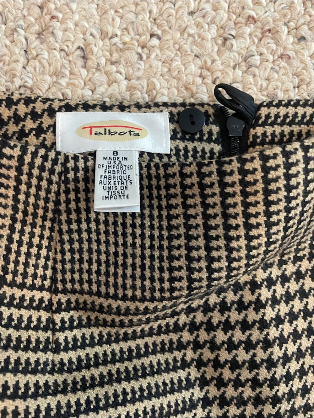 Talbots Black & Cream Houndstooth Pencil Skirt - Picture 2 of 3